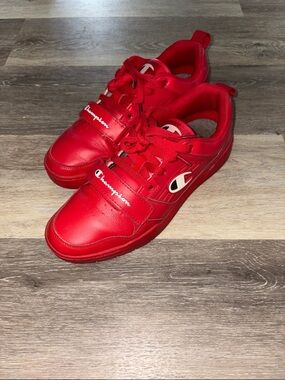 Champion Red Mens' Lace & Hook-strap Athletic Sneakers